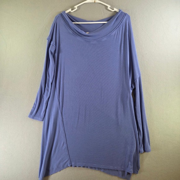 We The Free Tops - We The Free People Periwinkle Purple Ribbed Asymmetrical Tunic Top Yoga Lounge M